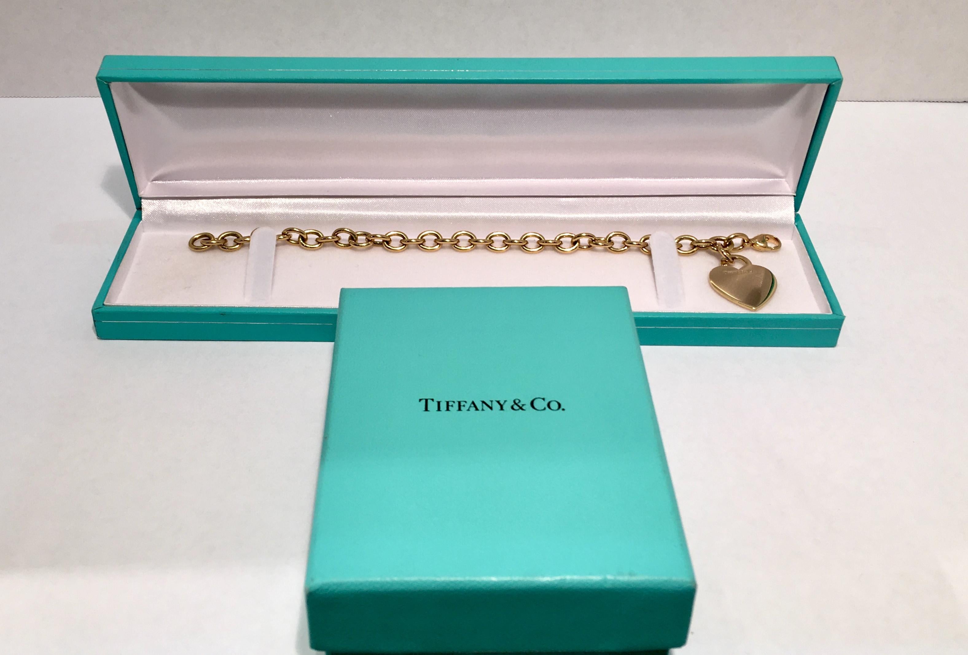 Tiffany & Co. Heart Tag 18 Karat Yellow Gold Charm Bracelet 1