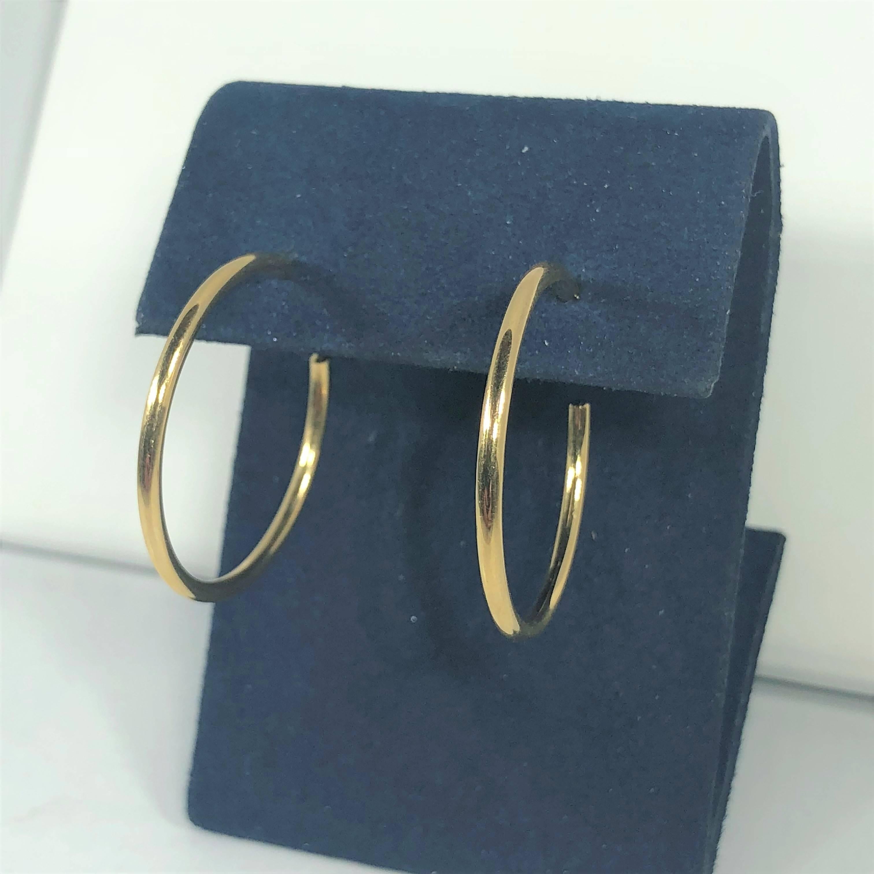 Tiffany & Co. 18 Karat Yellow Gold Classic Hoop Earrings 1