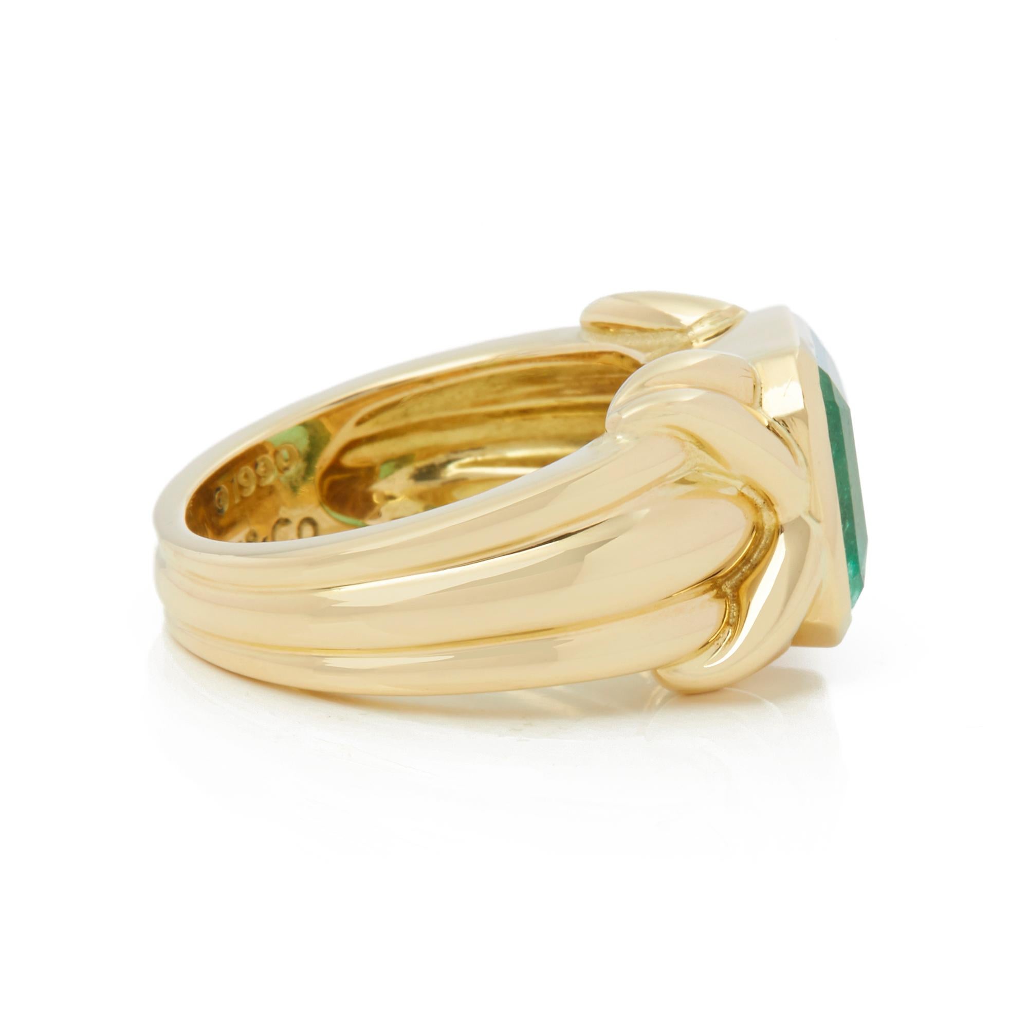 Tiffany & Co. 18 Karat Yellow Gold Colombian Emerald Cocktail Ring 1