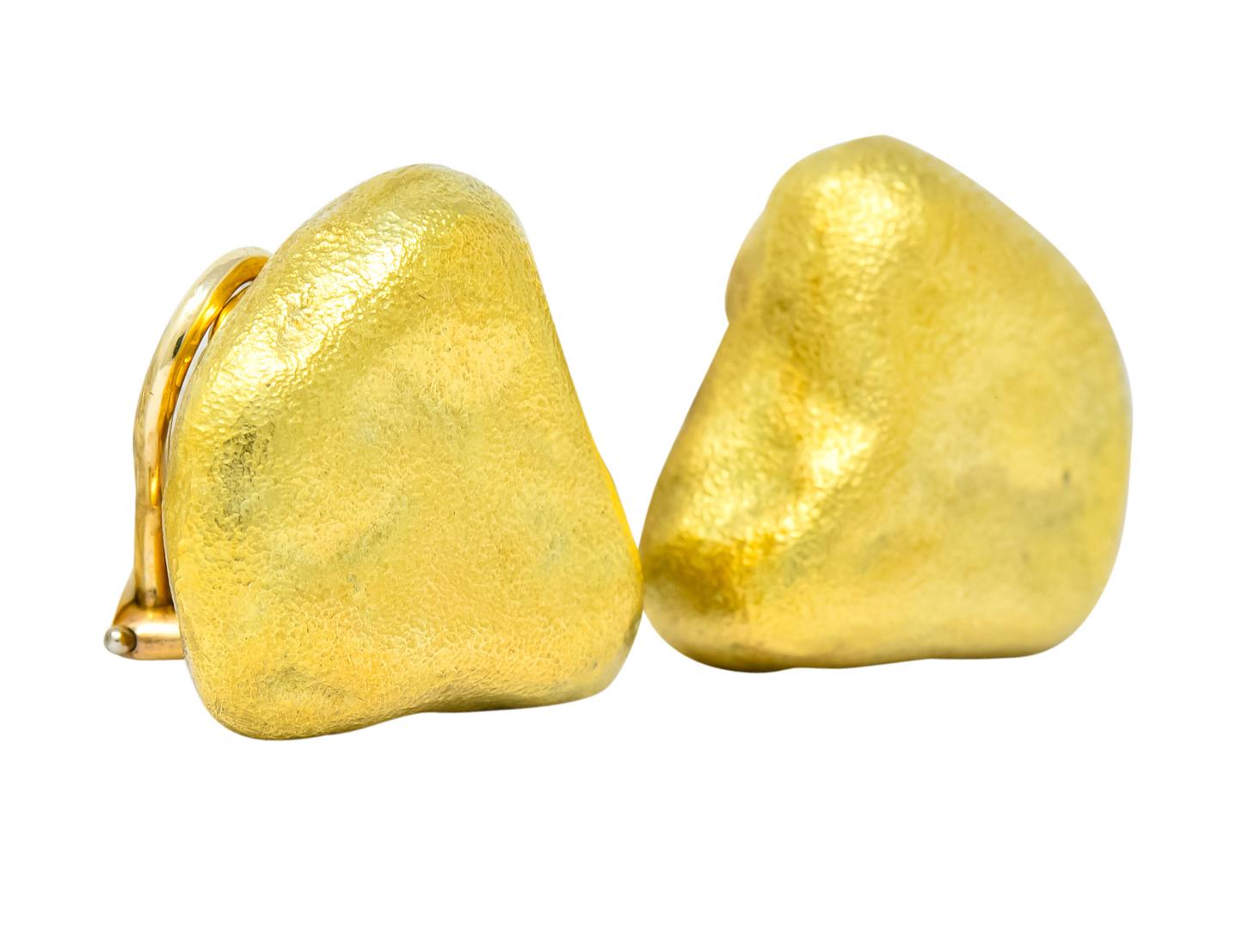 Tiffany & Co. 18 Karat Yellow Gold Contemporary Ear-Clip Earrings In Excellent Condition In Philadelphia, PA