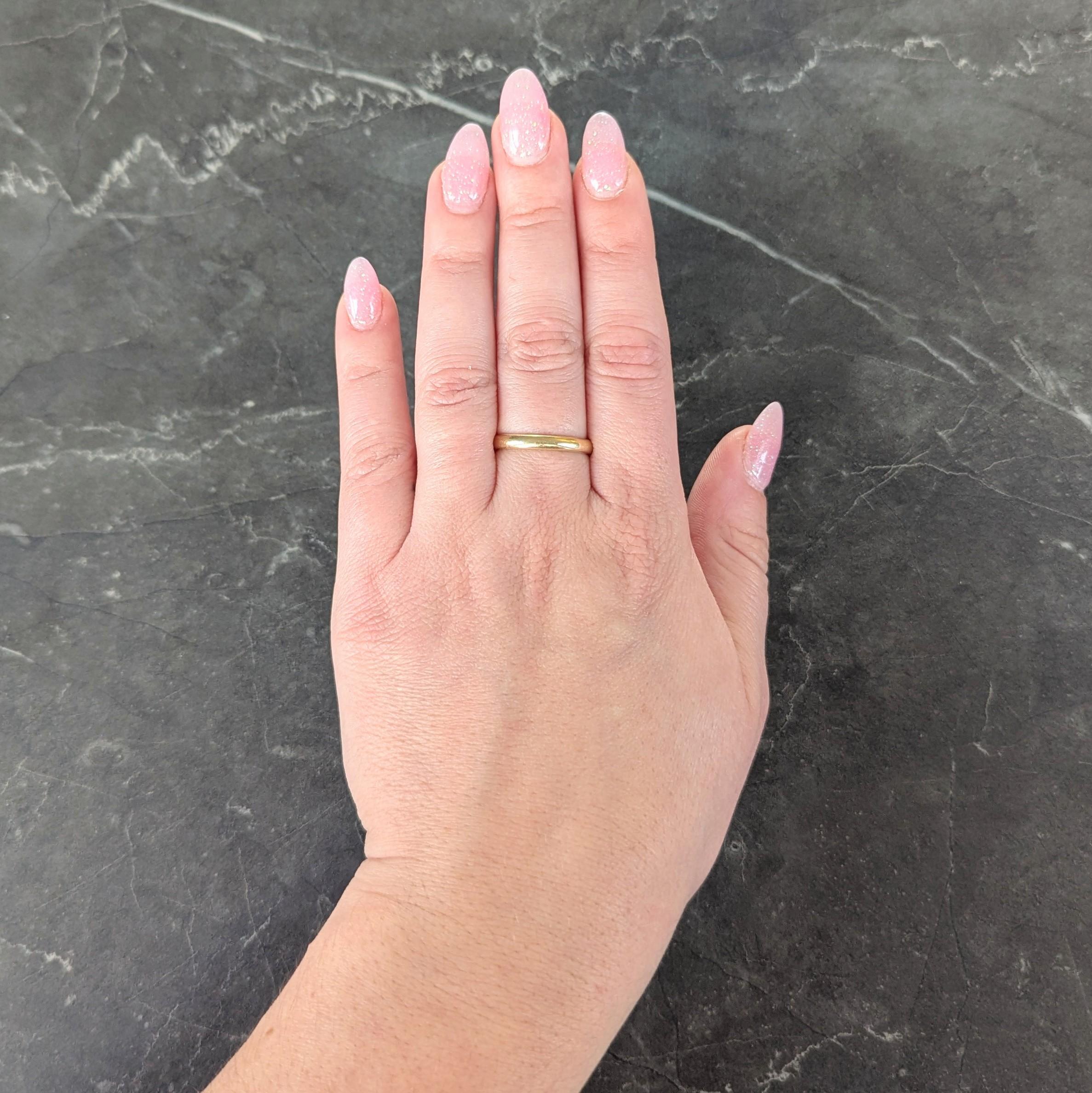 Designed as a slightly rounded band ring
Featuring a high polish gold finish
Stamped for 18 karat gold
Fully signed for Tiffany & Co.
Circa: 2000s; from the Forever collection
Ring Size: 8 1/2 and sizable
Measures north to south 3.0 mm an sits 1.5