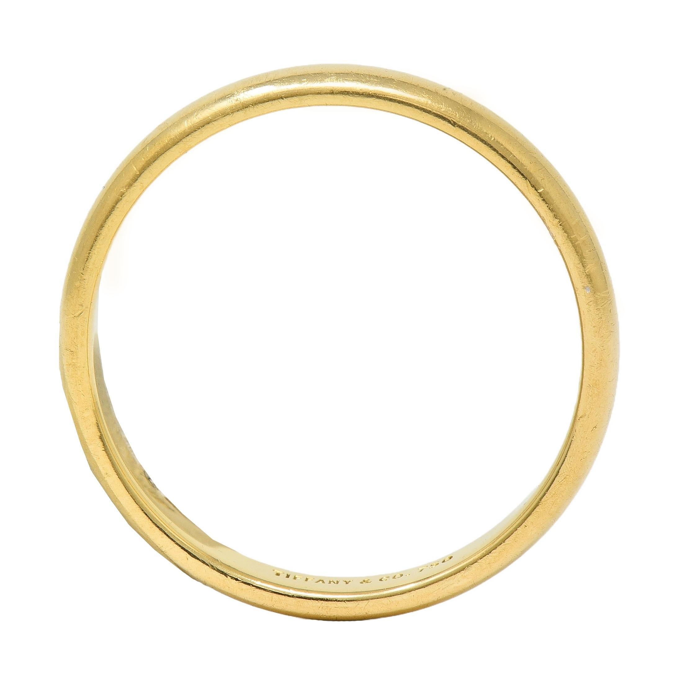 Women's or Men's Tiffany & Co. 18 Karat Yellow Gold Contemporary Forever Men's Wedding Band Ring For Sale
