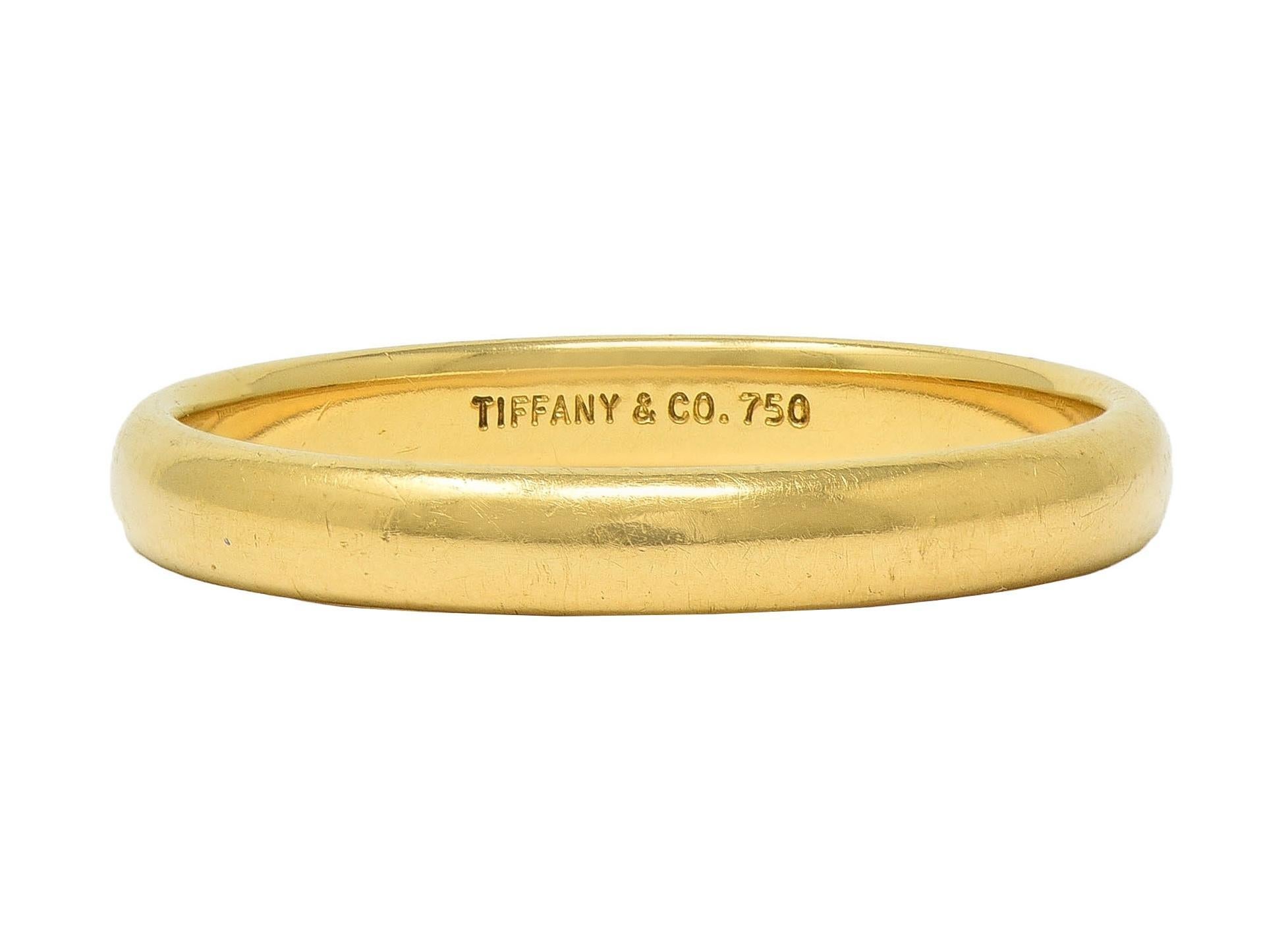 Tiffany & Co. 18 Karat Yellow Gold Contemporary Forever Men's Wedding Band Ring For Sale 2