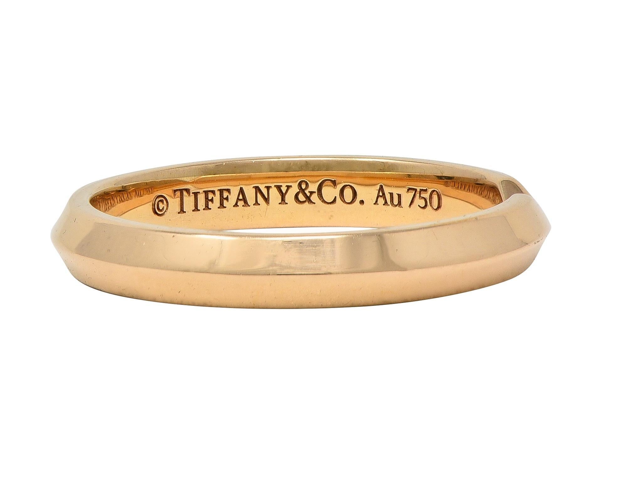 Tiffany & Co. Or jaune 18 carats anneau de mariage contemporain à emboîtement étroit en vente 3