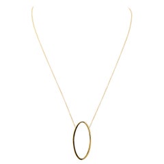 Tiffany & Co. 18 Karat Yellow Gold Contemporary Oval Pendant Necklace