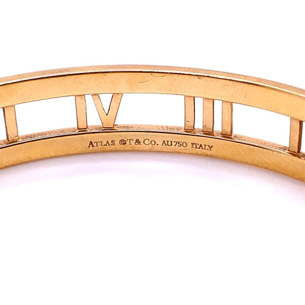 Modern Tiffany & Co. 18 Karat Yellow Gold Diamond Atlas Bangle
