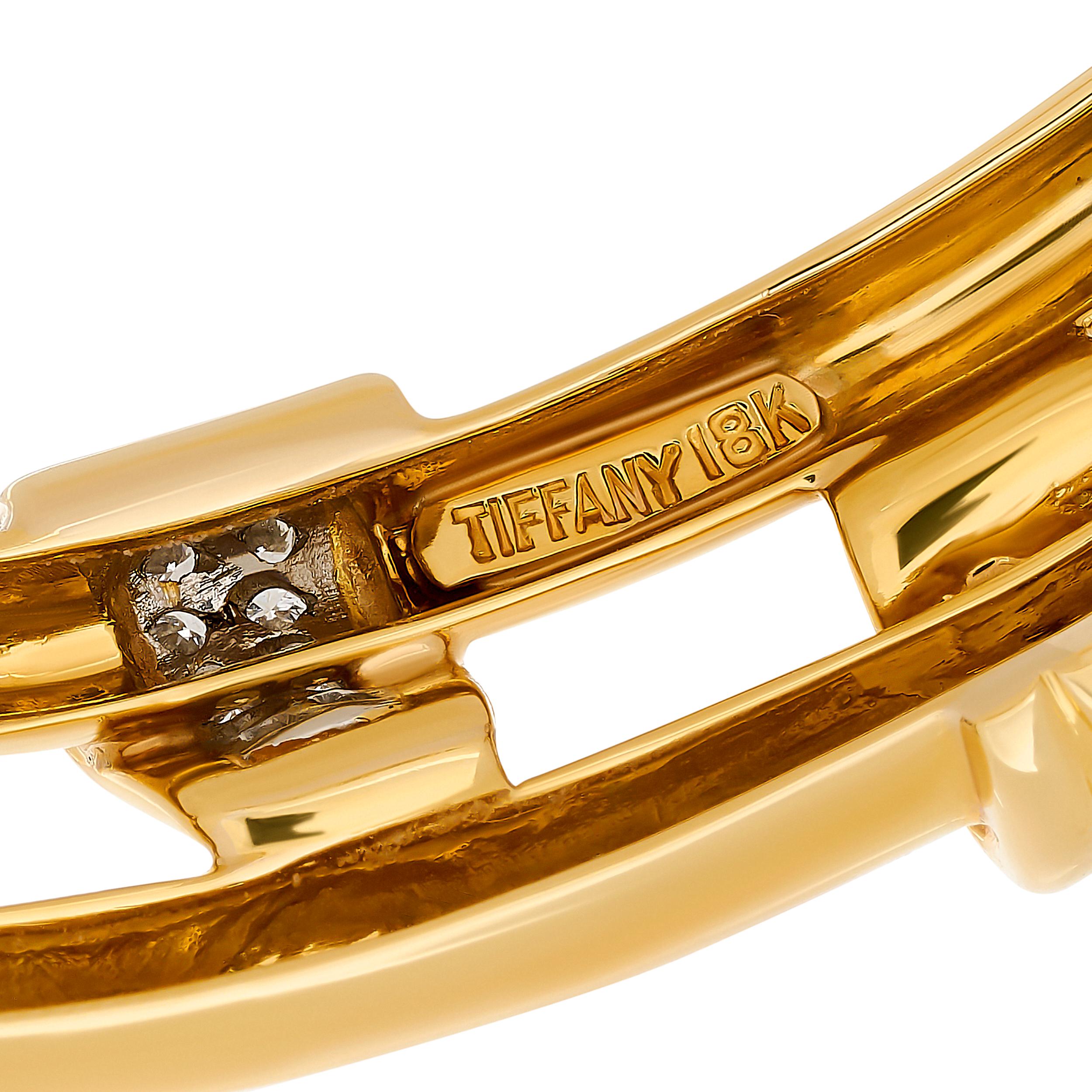 Tiffany & Co. 18 Karat Yellow Gold Diamond Collar Necklace en Excelente estado para la venta en Philadelphia, PA