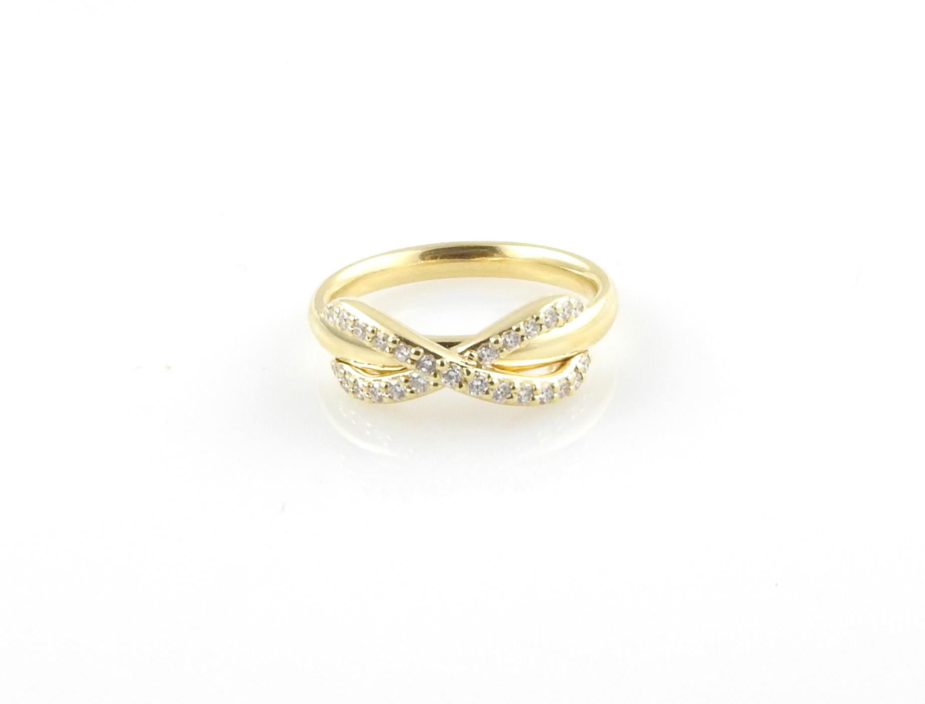 Tiffany & Co. Unendlichkeitsring aus 18 Karat Gelbgold mit Diamanten in Box/Tasche/Buchstütze (Rundschliff)