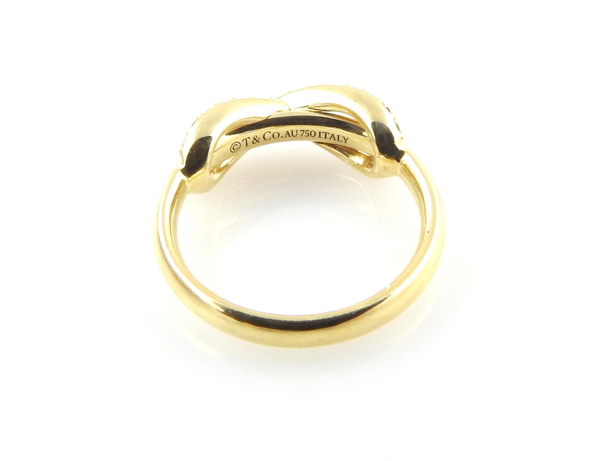 Tiffany & Co. Unendlichkeitsring aus 18 Karat Gelbgold mit Diamanten in Box/Tasche/Buchstütze 2