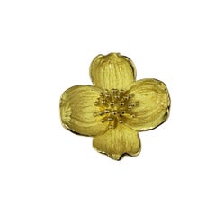 Tiffany & Co. 18 Karat Gelbgold Dogwood Blumenbrosche/Pin #21232, Tiffany & Co.