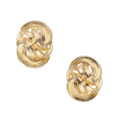 Tiffany & Co. 18 Karat Yellow Gold Domed Knot Clip Post Earrings