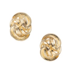 Tiffany & Co. 18 Karat Yellow Gold Domed Knot Clip Post Earrings