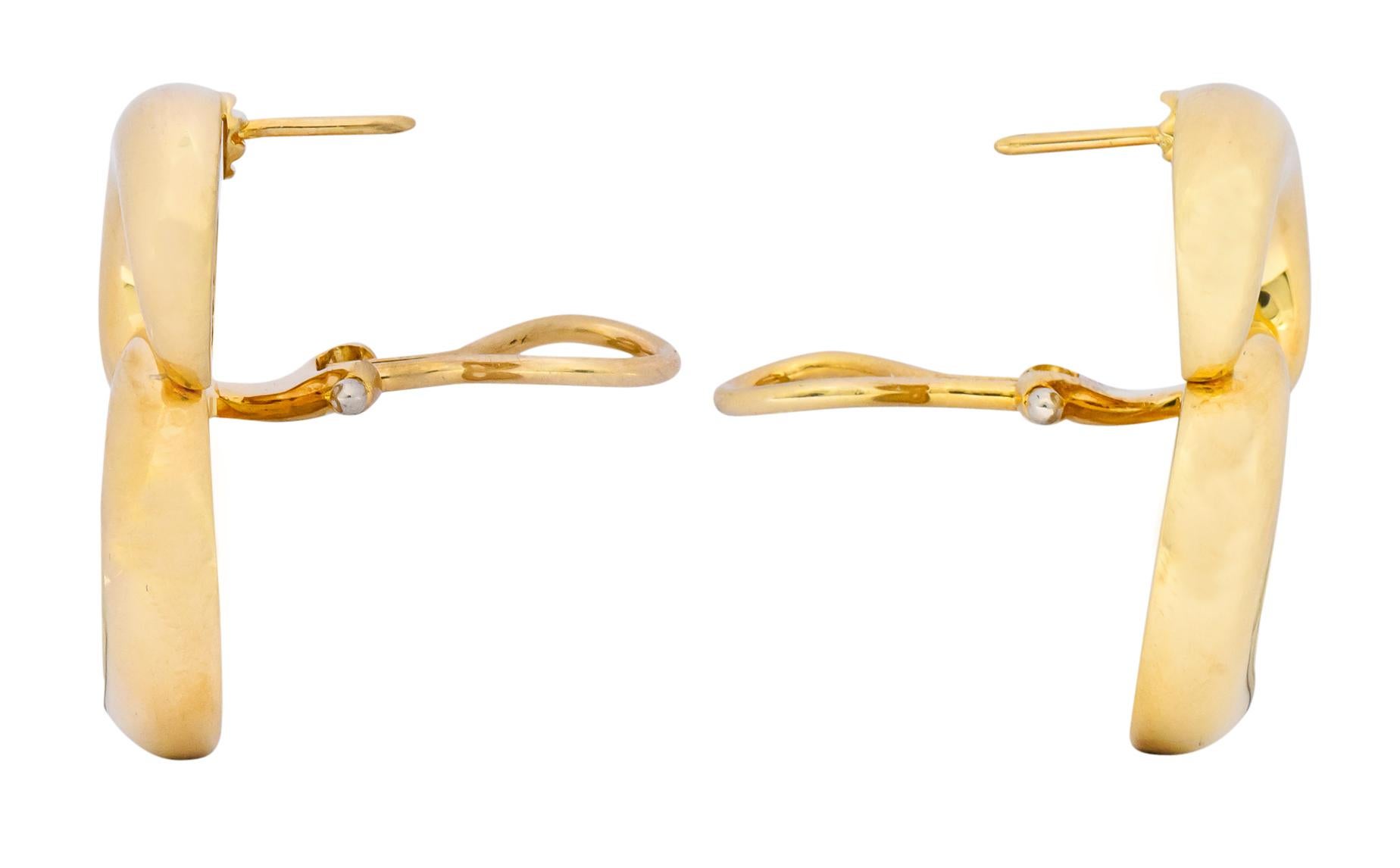 Modernist Tiffany & Co. 18 Karat Yellow Gold Drop Earrings