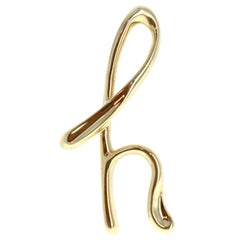 Tiffany & Co. 18 Karat Yellow Gold Elsa Peretti Initial Letter H Pendant 13.3g