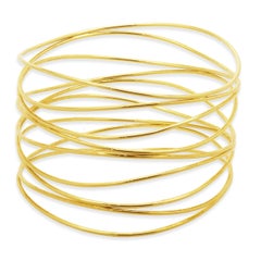 Tiffany & Co. 18 Karat Yellow Gold Elsa Peretti Nine Row Wave Bangle