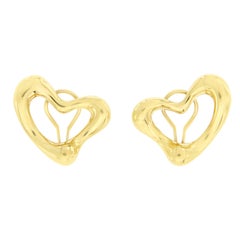 Tiffany & Co. 18 Karat Yellow Gold Elsa Peretti Open Heart Earrings