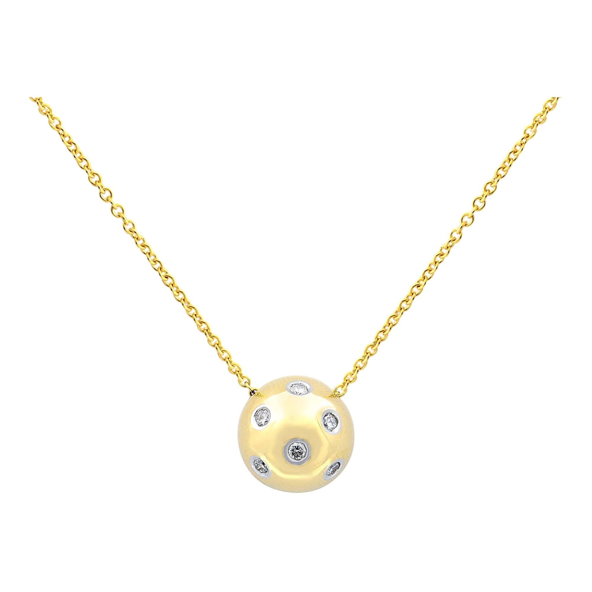 Tiffany & Co. 18K Diamond Emblem Lock Pendant Necklace - 18K Yellow Gold  Pendant Necklace, Necklaces - TIF103008