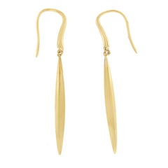Tiffany & Co. 18 Karat Yellow Gold Feather Drop Dangle Earrings