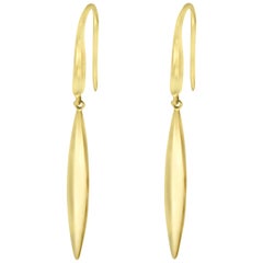 Tiffany & Co. 18 Karat Yellow Gold Feather Drop Dangle Earrings