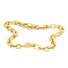 Tiffany & Co. Pulsera de eslabones ovalados planos de oro amarillo de 18 quilates 8,0 pulg.
