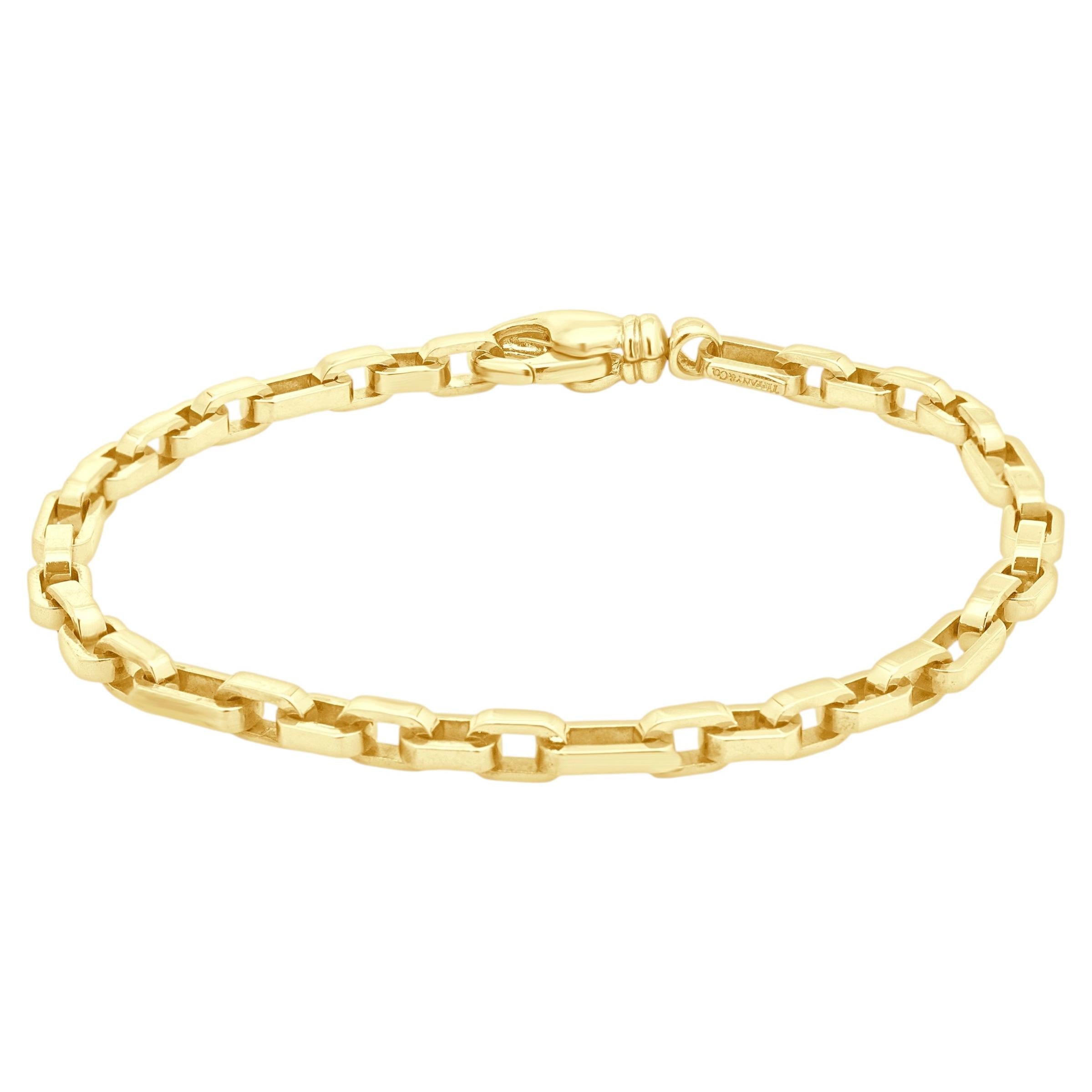 Tiffany & Co. Bracciale ovale piatto in oro giallo 18 carati 8.0"