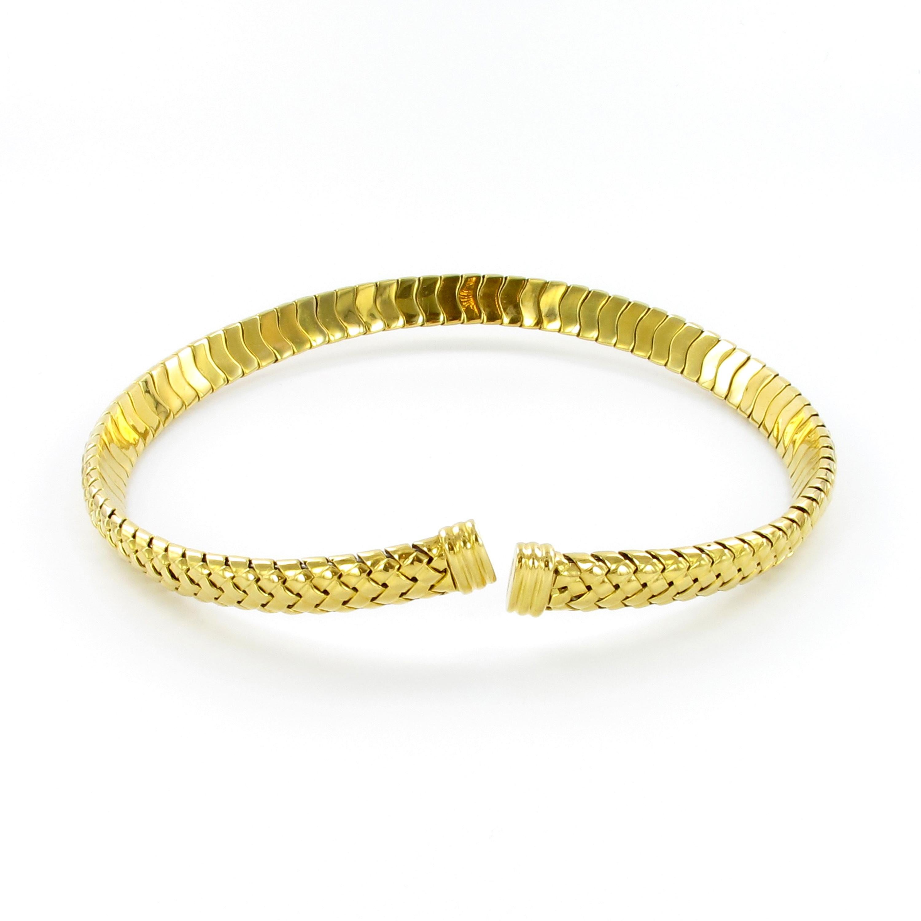 Tiffany & Co. 18 Karat Yellow Gold Flexible Collar Necklace In Excellent Condition In Lucerne, CH