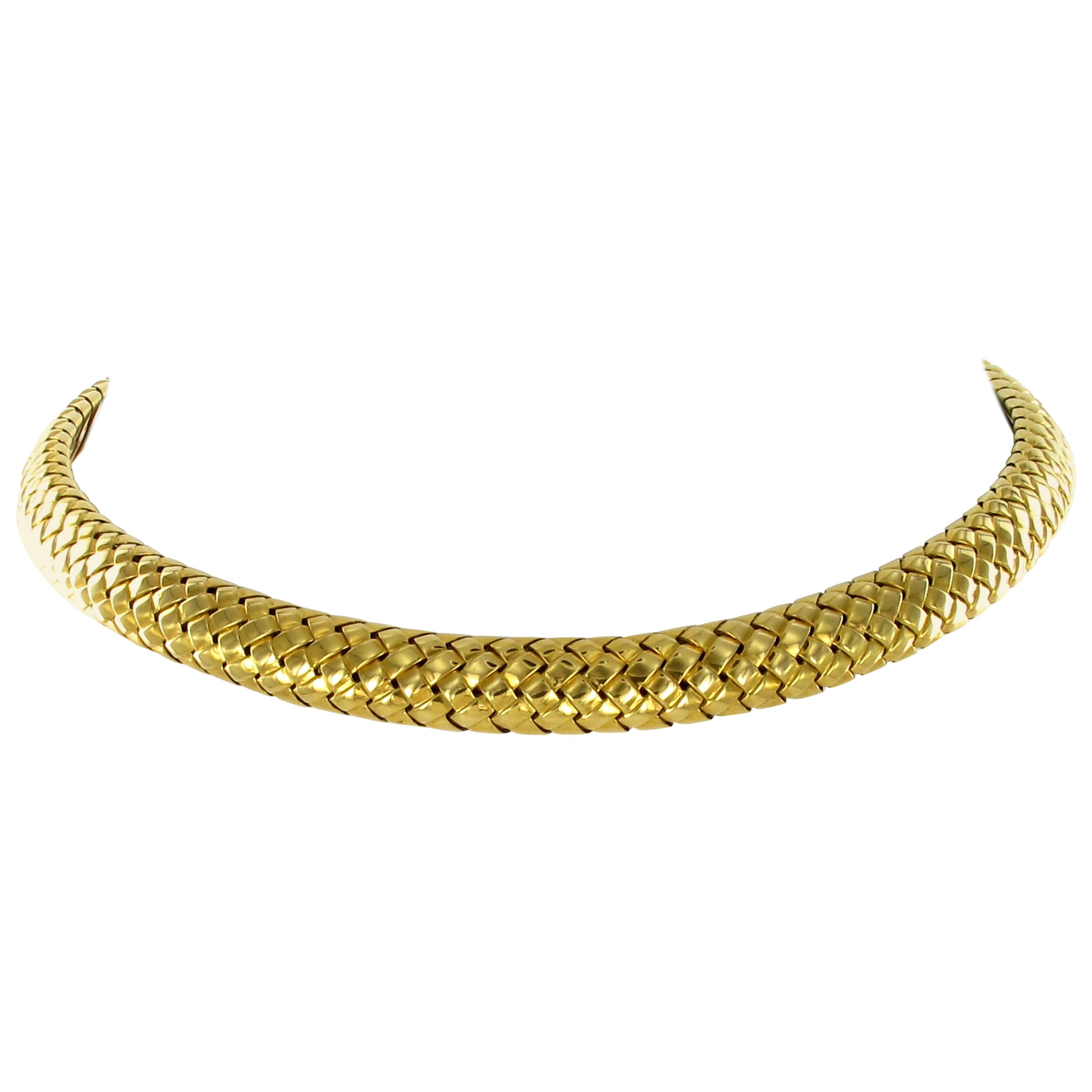 Tiffany & Co. 18 Karat Yellow Gold Flexible Collar Necklace