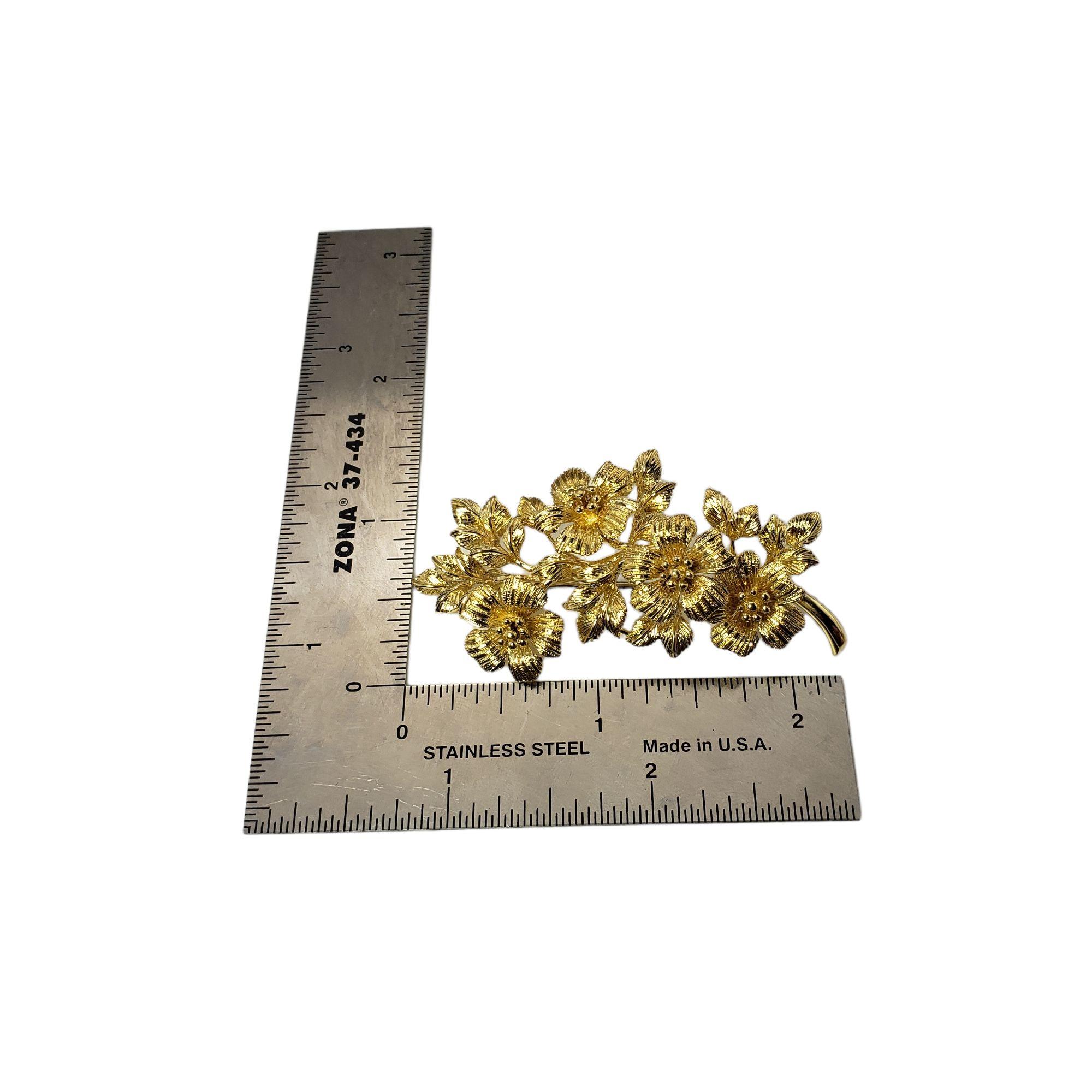 Tiffany & Co. Broche en or jaune 18 carats à motifs floraux en vente 2