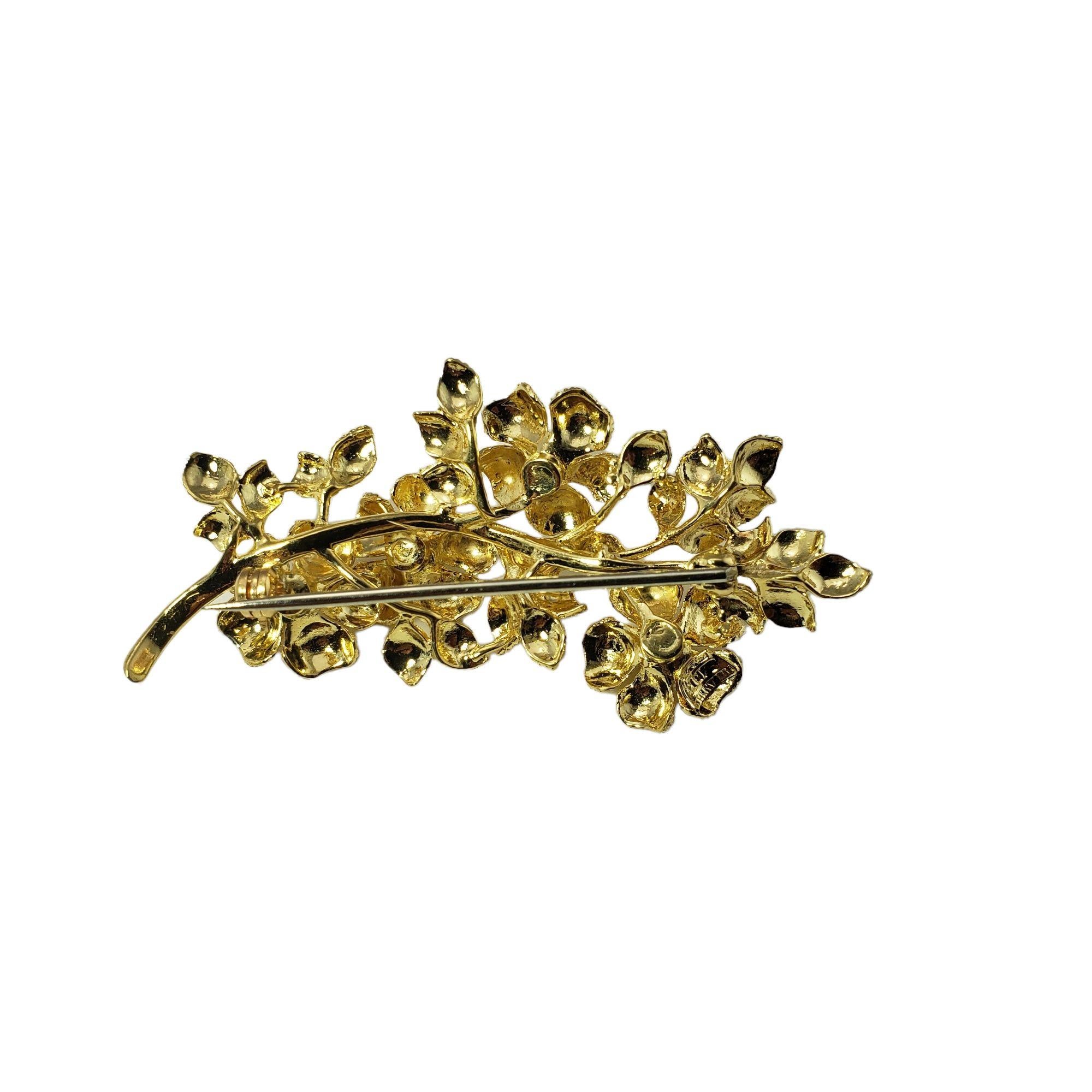 Tiffany & Co. 18 Karat Yellow Gold Floral Pin / Brooch For Sale 1