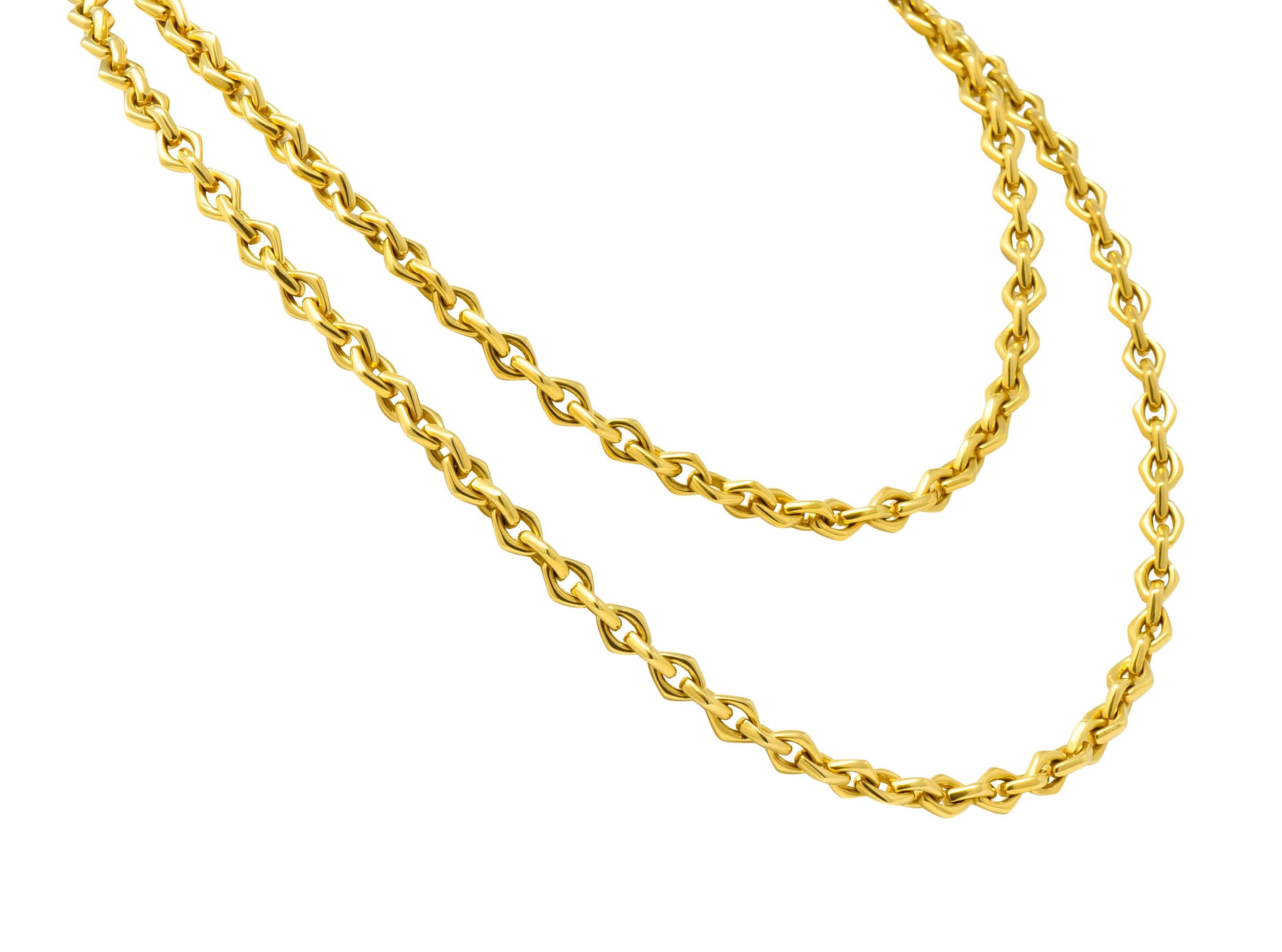 Contemporary Tiffany & Co. 18 Karat Yellow Gold Geometric Unisex Link Necklace