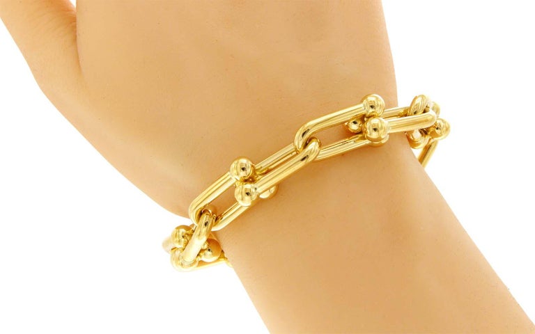 Tiffany Hardwear Small Link Bracelet in Yellow Gold, Size: Large