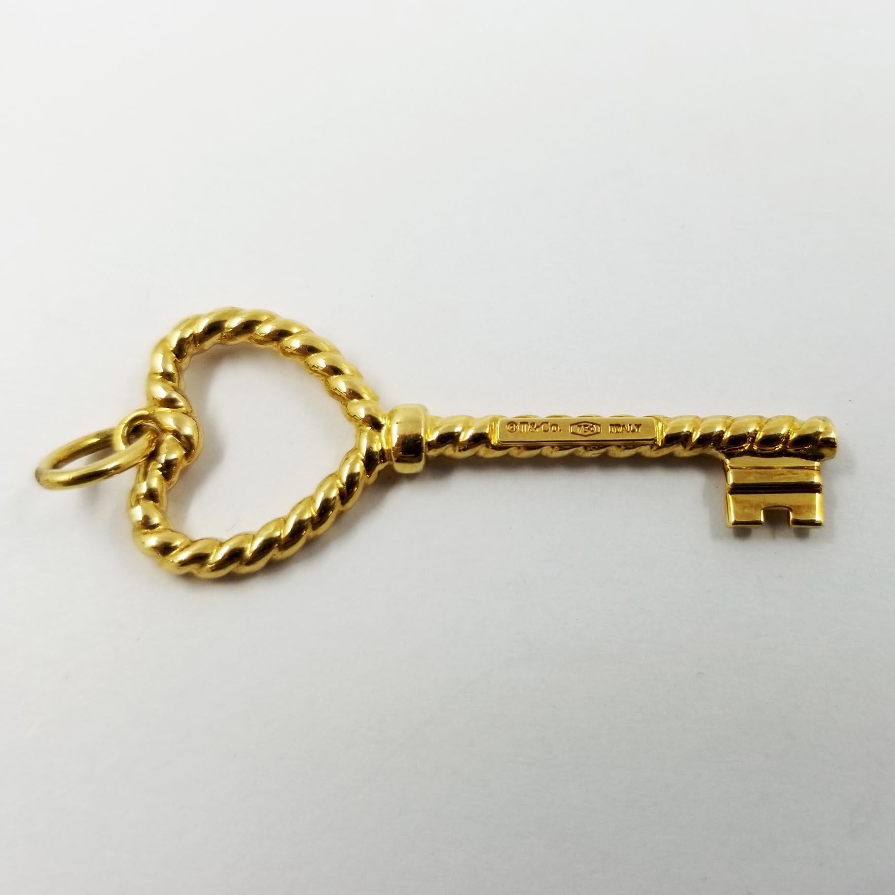 tiffany and co gold key necklace