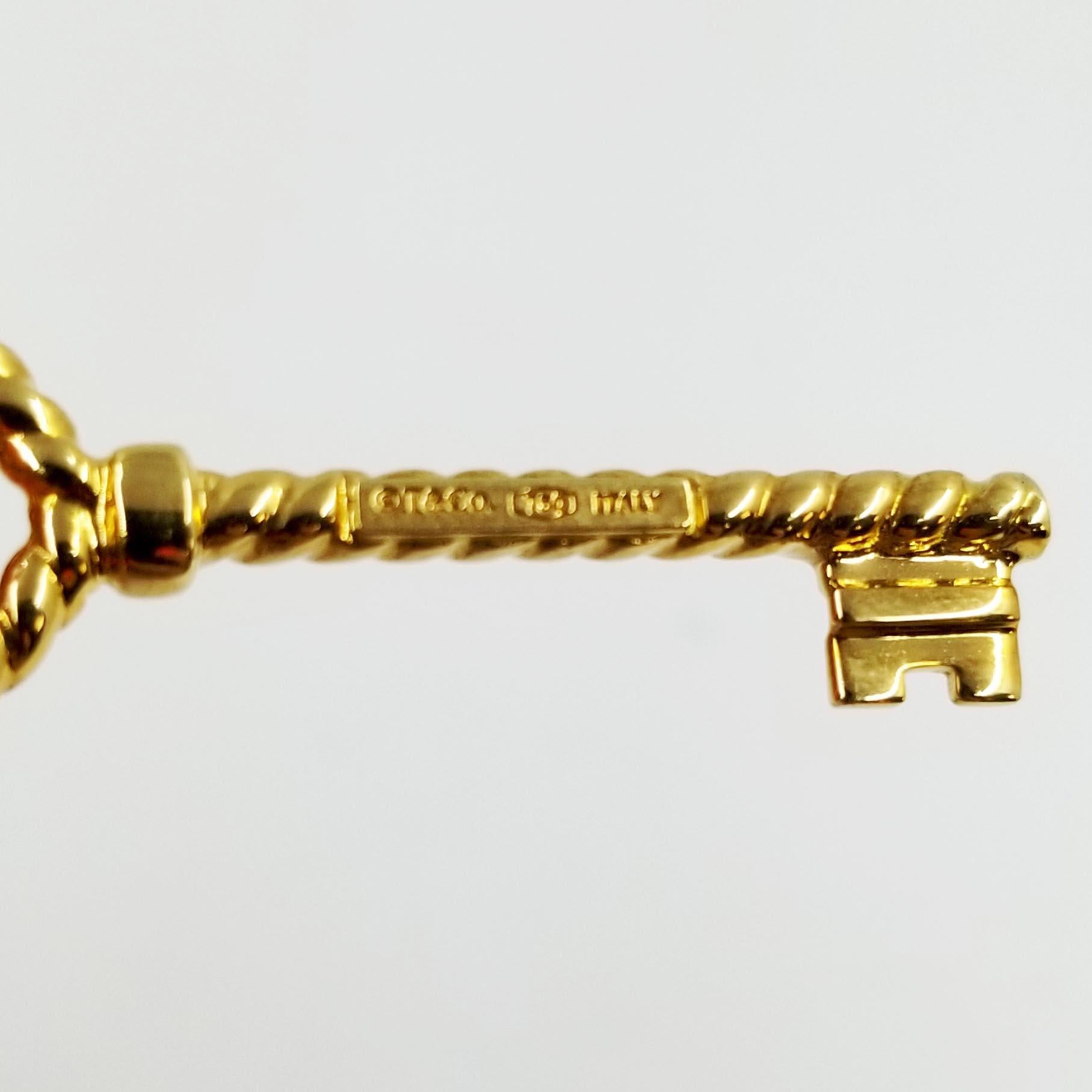 tiffany gold heart key necklace