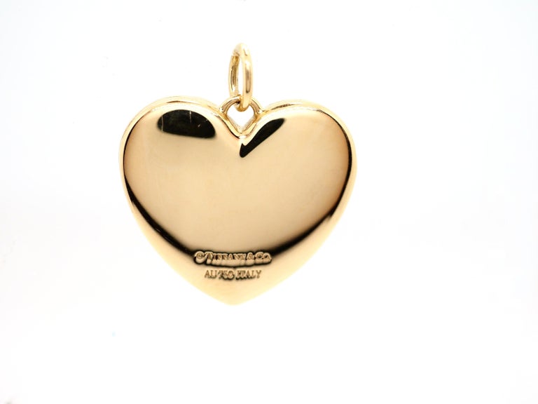 Tiffany and Co 18 Karat Yellow Gold Heart Locket Vintage Pendant For ...