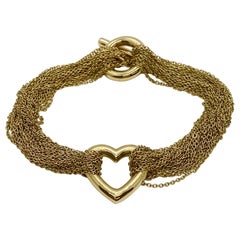 Tiffany & Co. 18 Karat Yellow Gold Heart Mesh Toggle Bracelet