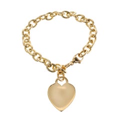 Tiffany & Co. 18 Karat Yellow Gold Heart Tag Link Bracelet