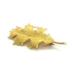 Tiffany & Co. 18 Karat Yellow Gold Holly Leaf Brooch Pin