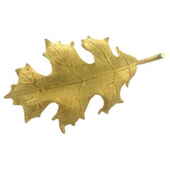 Tiffany & Co. 18 Karat Yellow Gold Holly Leaf Brooch Pin