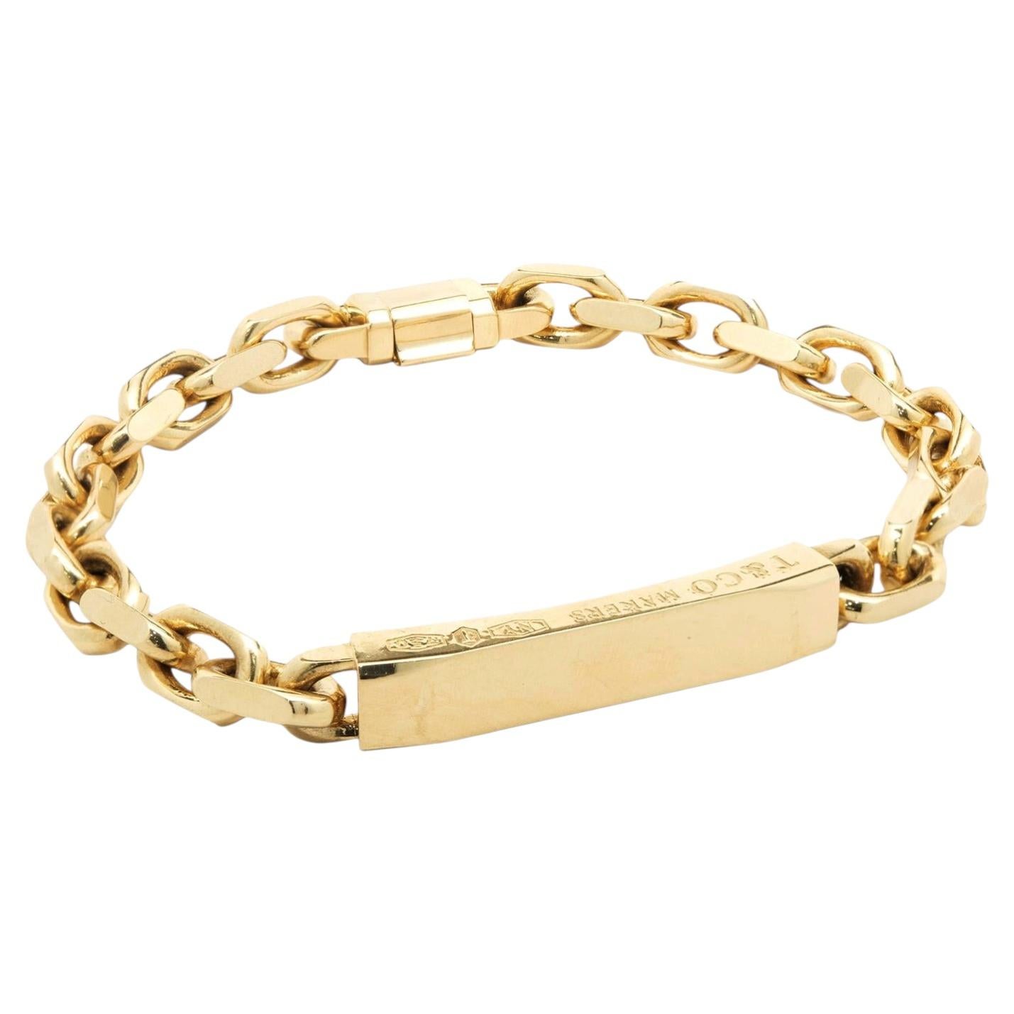 Tiffany & Co. 18 Karat Yellow Gold ID Bracelet 8.5 Inches
