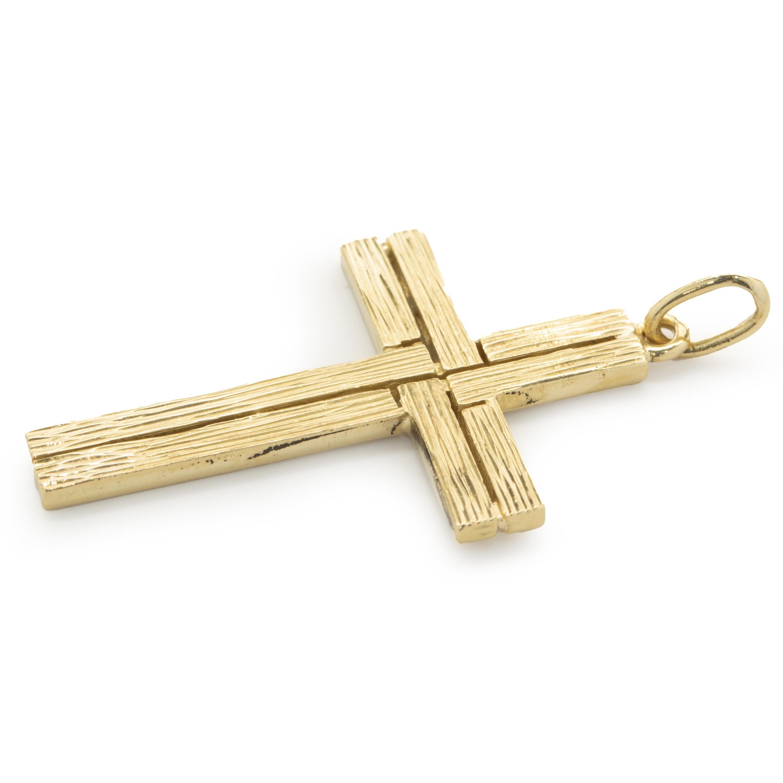 Tiffany and Co. 18 Karat Yellow Gold Italian Gold Cross Pendant at 1stDibs