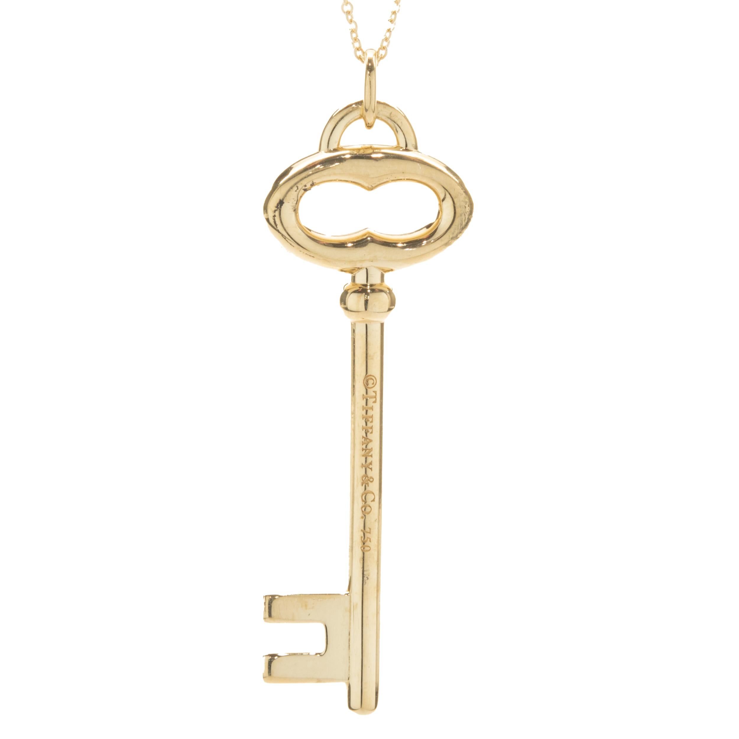 Designer: Tiffany & Co. 
Material: 18K yellow gold
Dimensions: necklace measures 22-inches in length
Weight: 16.02 grams