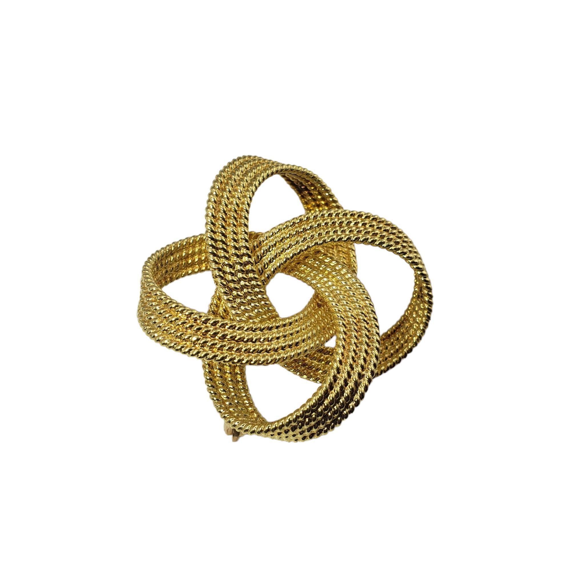 Tiffany & Co. 18 Karat Yellow Gold Knot Brooch / Pin In Good Condition For Sale In Washington Depot, CT