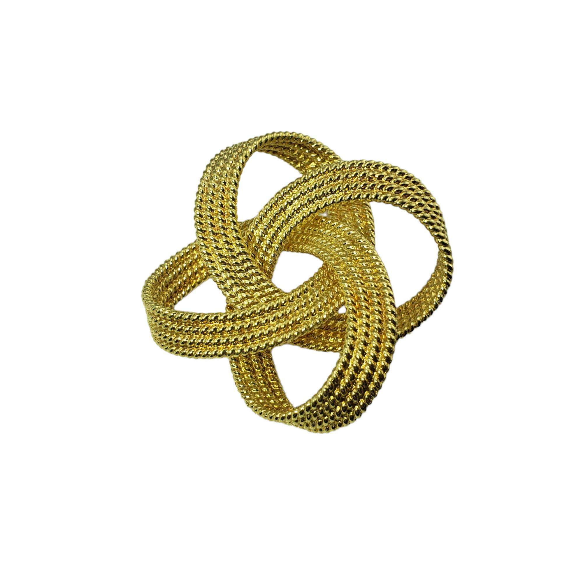 Women's Tiffany & Co. 18 Karat Yellow Gold Knot Brooch / Pin For Sale