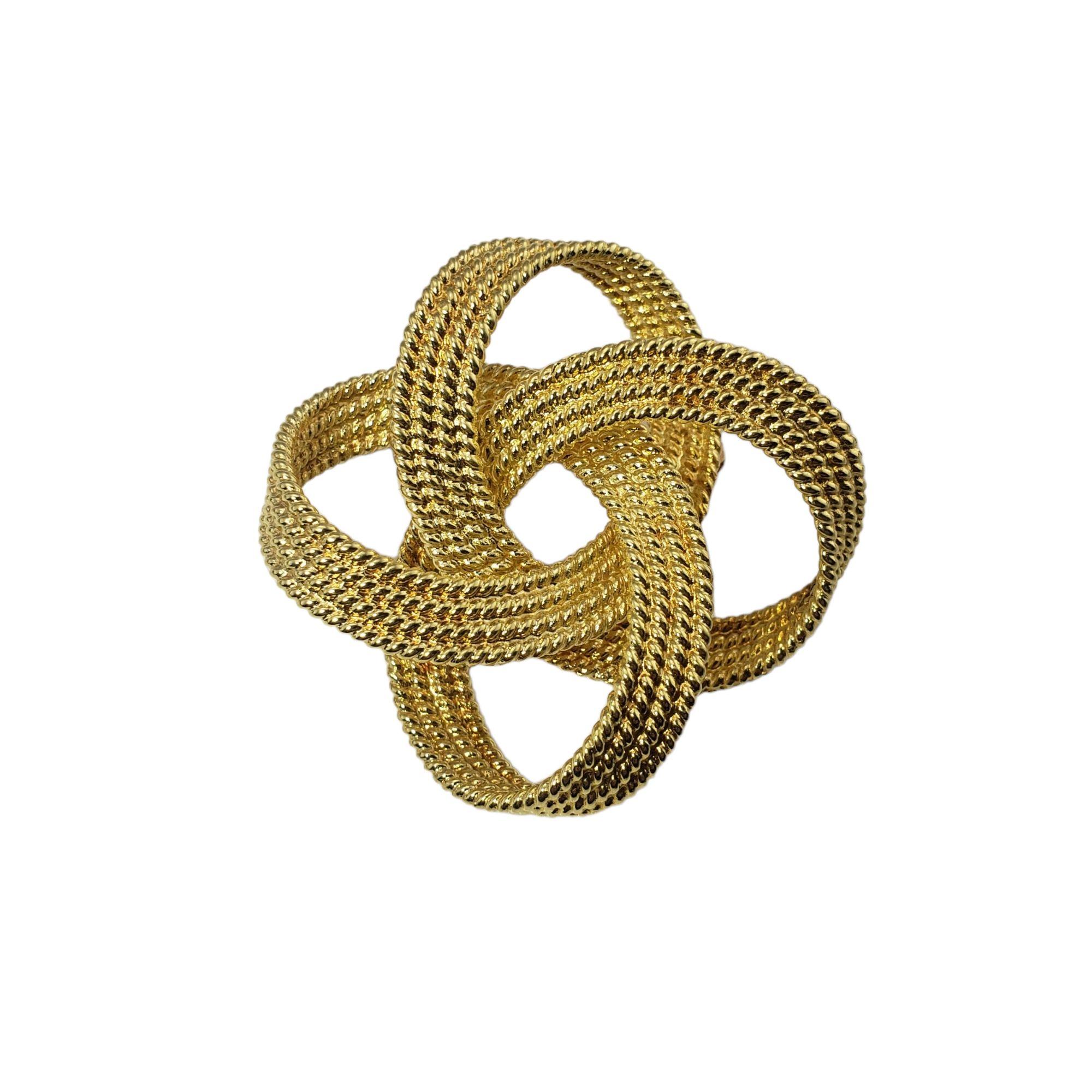 Tiffany & Co. 18 Karat Yellow Gold Knot Brooch / Pin For Sale 1