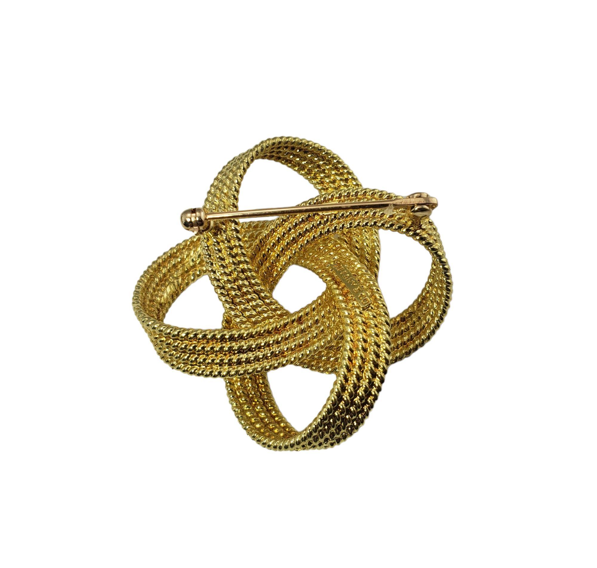 Tiffany & Co. 18 Karat Yellow Gold Knot Brooch / Pin 5
