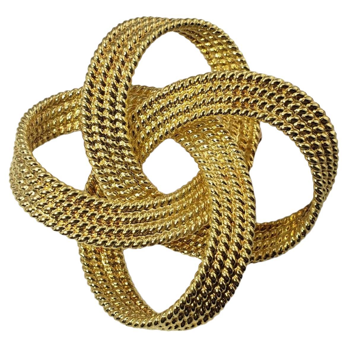 Tiffany & Co. 18 Karat Yellow Gold Knot Brooch / Pin For Sale