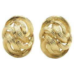 Tiffany & Co. 18 Karat Yellow Gold Knot Clip Earrings