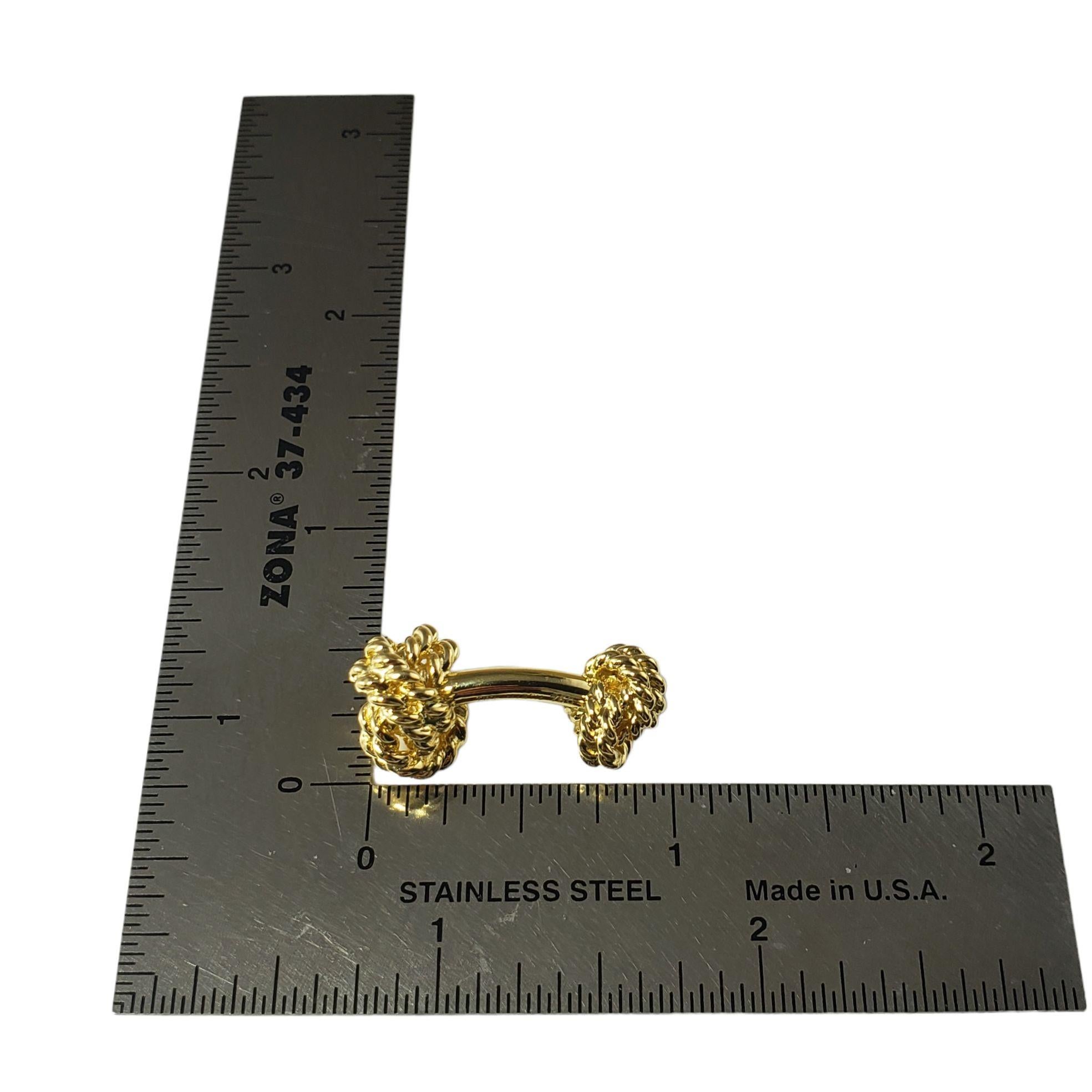 Tiffany & Co 18 Karat Yellow Gold Knot Cufflinks In Good Condition For Sale In Washington Depot, CT