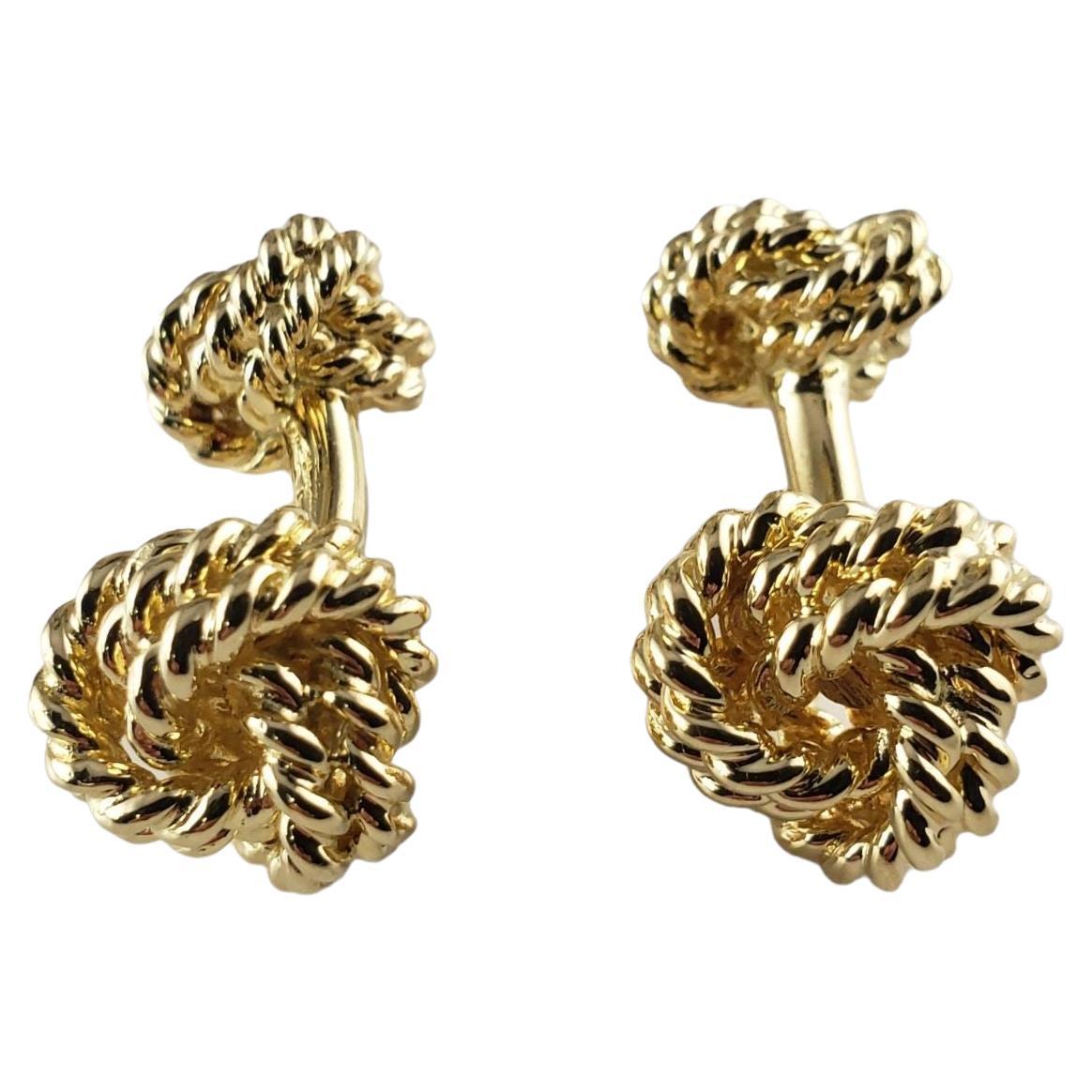 Tiffany & Co 18 Karat Yellow Gold Knot Cufflinks For Sale