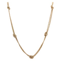 Tiffany & Co. 18 Karat Yellow Gold Knotted Station Necklace